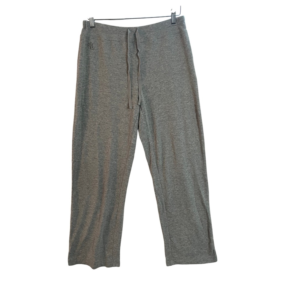 Lauren Ralph Lauren Heather Gray Drawstring Lounge Pants Crop Size M